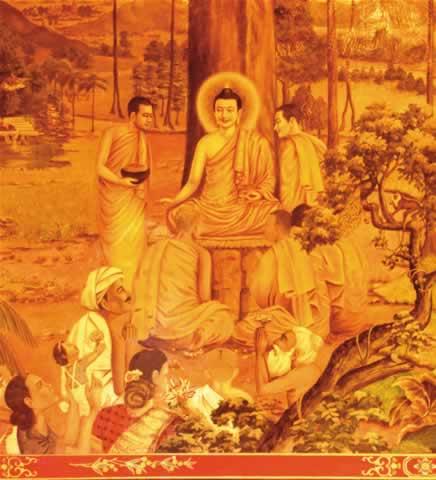 壁畫:釋迦牟尼講經圖