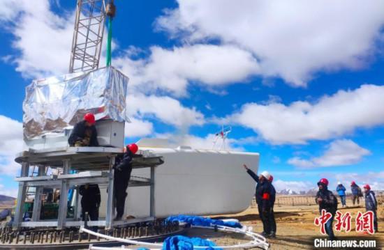 圖為哲古風電項目施工現場。　中國電建集團成都勘測設計研究院有限公司 供圖